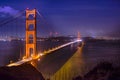 San Francisco golden gate bridge at night Royalty Free Stock Photo