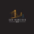 San francisco golden gate bridge with beer bottles vector Royalty Free Stock Photo