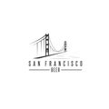 San francisco golden gate bridge with beer bottles vector Royalty Free Stock Photo