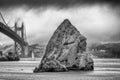 San Francisco Golden Gate Bridge with fog, view from Sausalito, California Royalty Free Stock Photo