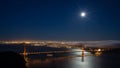 San Francisco and Golden Gate Bridge at night Royalty Free Stock Photo