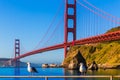 San Francisco Golden Gate Bridge seagull California Royalty Free Stock Photo