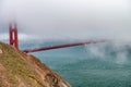 San Francisco Golden Gate Bridge Shrouded by Fog Royalty Free Stock Photo