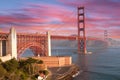 San Francisco Golden Gate Bridge Sunrise Royalty Free Stock Photo