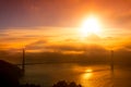 San Francisco golden gate bridge at sunrise Royalty Free Stock Photo