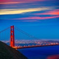 San Francisco Golden Gate Bridge sunset California Royalty Free Stock Photo