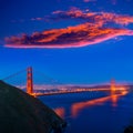 San Francisco Golden Gate Bridge sunset California Royalty Free Stock Photo