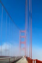 San Francisco Golden Gate bridge traffic on foggy day dramatic e Royalty Free Stock Photo