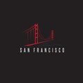 San francisco golden gate bridge vector design template