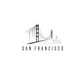 San francisco golden gate bridge vector design template Royalty Free Stock Photo