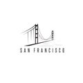 San francisco golden gate bridge vector design template