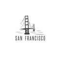 San francisco golden gate bridge vector design template Royalty Free Stock Photo