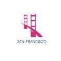 San francisco golden gate bridge vector design template