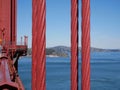 San Francisco Golden Gate Bridge wires closedup Royalty Free Stock Photo