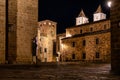 San Francisco Javier church built in baroque style in Caceres, Spain at night Royalty Free Stock Photo