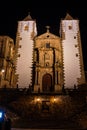 San Francisco Javier church built in baroque style in Caceres, Spain at night Royalty Free Stock Photo