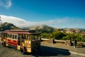 SAN FRANCISCO - JUNE 2019 Famous Cable Car Bus near Fisherman's Wharf