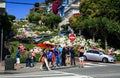 San Francisco Lombard Street Tourists Royalty Free Stock Photo