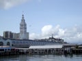 Port of San Francisco Ferry building and cityscape of Downtown S Royalty Free Stock Photo