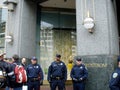 SFPD officers guard entrance to Nordstrom during protest