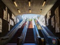 Sunny view of a metro subway exit