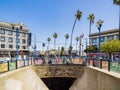 Sunny view of a metro subway exit