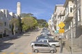 San Francisco neighborhood and the Coit tower. Royalty Free Stock Photo