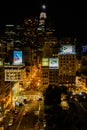 San Francisco California night skyline Salesforce tower San francisco with moon