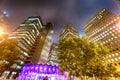 San Francisco night skyline in Union Square Royalty Free Stock Photo