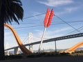 The unique San Francisco-Oakland Bay Bridge.