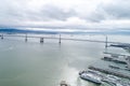 San Francisco - Oakland Bay Bridge with Cloudy Sky in Background Royalty Free Stock Photo