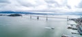 San Francisco - Oakland Bay Bridge with Cloudy Sky in Background Royalty Free Stock Photo