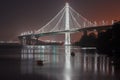 San Francisco-Oakland Bay Bridge Eastern Span at Night. Royalty Free Stock Photo