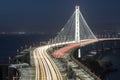 San Francisco-Oakland Bay Bridge Eastern Span at Night. Royalty Free Stock Photo