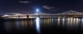 San Francisco-Oakland Bay Bridge at night Royalty Free Stock Photo