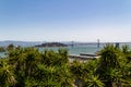 San Francisco Panorama with Bay bridge aerial view Royalty Free Stock Photo