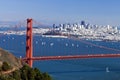 San Francisco Panorama w the Golden Gate bridge Royalty Free Stock Photo