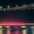 San francisco patry ferry casino near oakland bay bridge at nigh Royalty Free Stock Photo