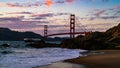 San Francisco Perfect Sunset over Golden Gate Bridge Royalty Free Stock Photo