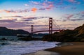 San Francisco Perfect Sunset over Golden Gate Bridge Royalty Free Stock Photo