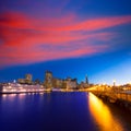 San Francisco Pier 7 sunset in California Royalty Free Stock Photo