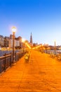 San Francisco Pier 7 sunset in California Royalty Free Stock Photo