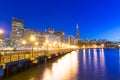 San Francisco Pier 7 sunset in California Royalty Free Stock Photo