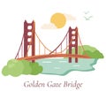 San Francisco poster with Golden Gate Bridge Royalty Free Stock Photo