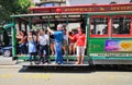 San Francisco Powell & Hyde Cable Car Passengers Royalty Free Stock Photo