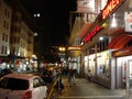 San Francisco Powell street Sidewalk at night Royalty Free Stock Photo