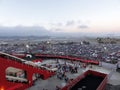 Candlestick Entrance and Parking lot as people leave after game