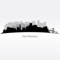 San Francisco silhouette skyline Royalty Free Stock Photo