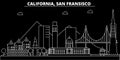 San Francisco silhouette skyline. USA - San Francisco vector city, american linear architecture, buildings. San Royalty Free Stock Photo