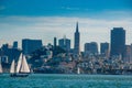 San Francisco Skyline From Alcatraz Royalty Free Stock Photo